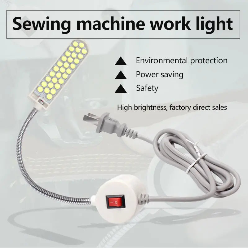 1pc Industrial Sewing Machine Lighting Lamp, Clothing Machine Accessories Work Light 360° Flexible Gooseneck 30 LED